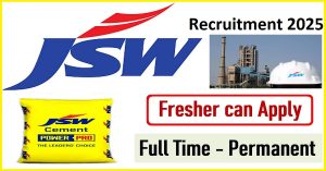 JSW Cement Company Recruitment
